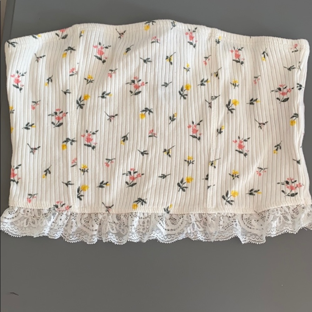 Floral Tube top with lace bottom